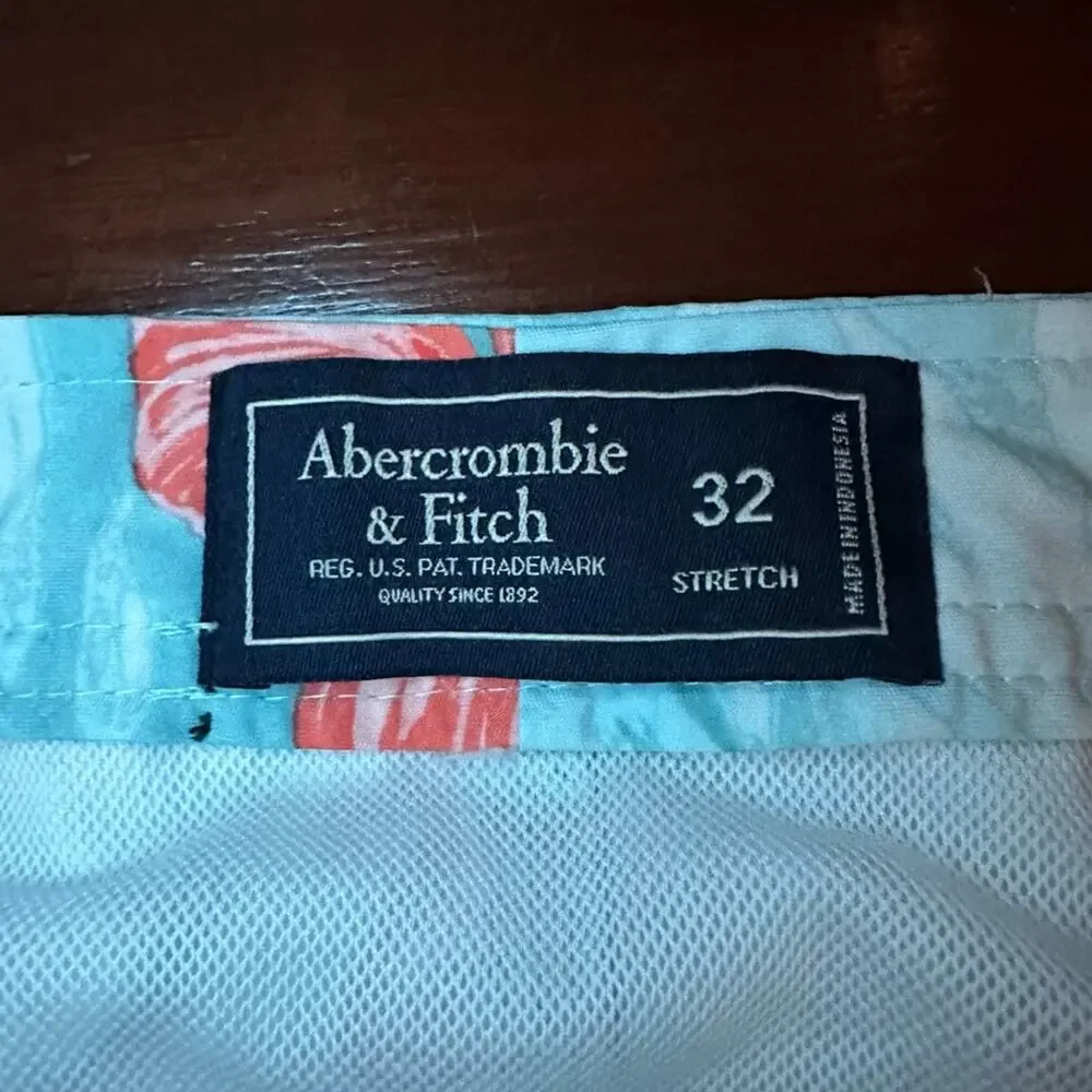 Abercrombie & Fitch Swim Trunks SIZE 32 Stretch Tropical Hawaiian Flowers Floral